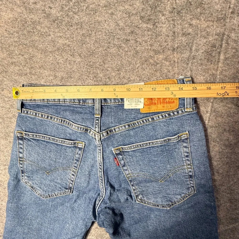 Levi's 412 Slim Shorts Mens 30 Blue Stretch Denim Above Knee Jean Shorts NWT